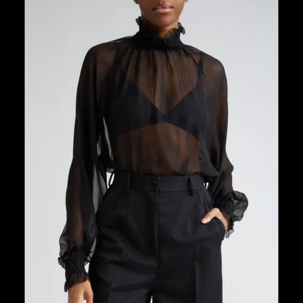 Oak and Fort Sheer Blouse